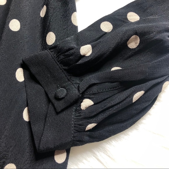 LOVERS + FRIENDS New Black Polka Dot Ruffle Trim Dress - Picture 7 of 11
